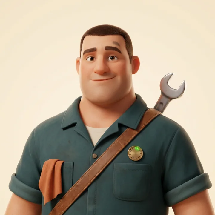 Axel — service and repair (drawn portrait)